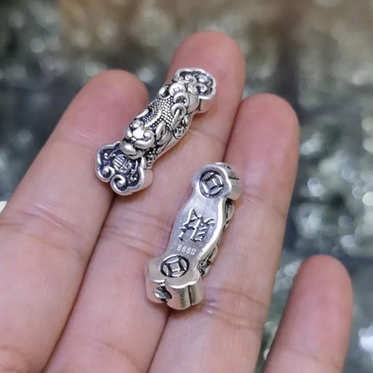 

S999 Silver Pixiu Bead Charms Pendant Jewelry Findings fit Bracelets making