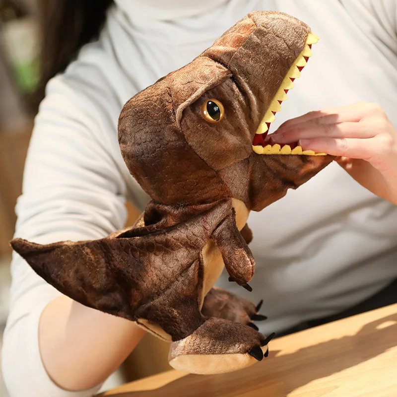 
OEM Promotional Plush Animal Puppet Toy Custom Hand Puppet Educational Cartoon Plush dinosaur Hand Puppet 