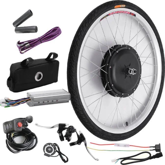 

48V 1200W electric bike front 29 inch ebike conversion kit with LCD and other bicycle accessories, Black, silver