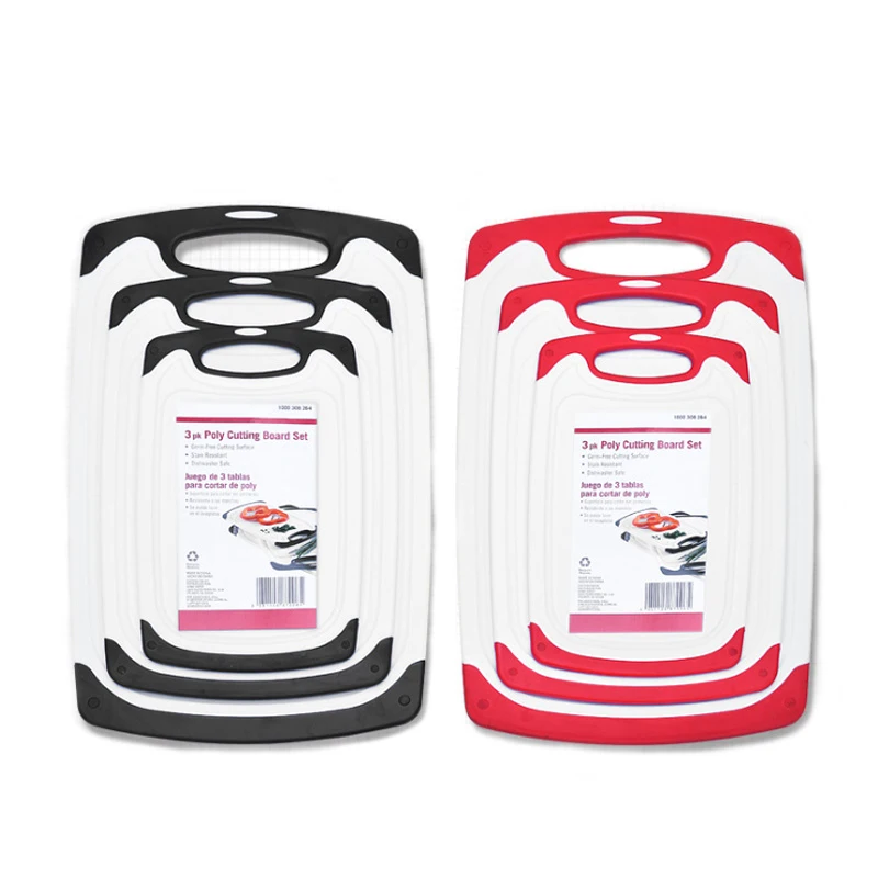 

Double Side 3PCS Kitchen Plastic Cutting Board Set
