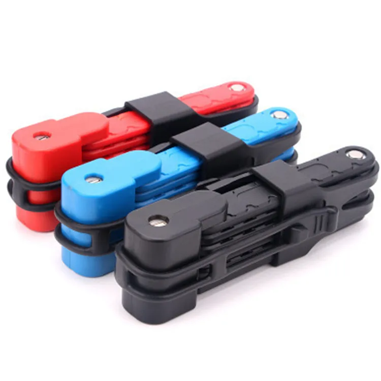 

Universal Strong Alloy Steel 6 Joints Bike Anti Theft Foldable Chain Lock with 2 Keys Anti Theft, Blue, red, black