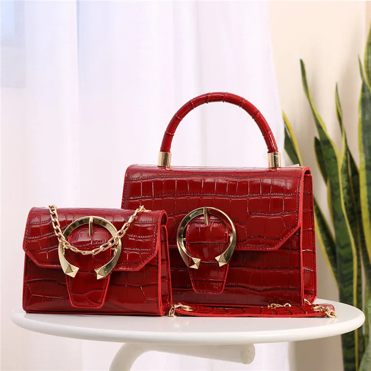 

2020 New Arrival women bags hand bag luxury 2pcs handbag set, 10 colors