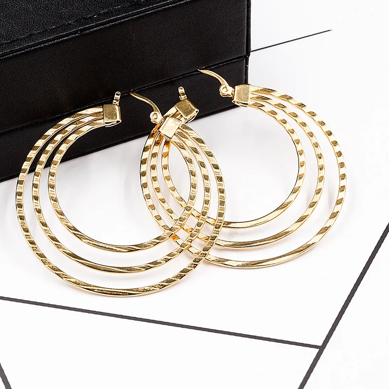 

2021Fashion Jewelry Stainless Steel Earrings Women Hoop Earrings For Women Round Gold Earrings