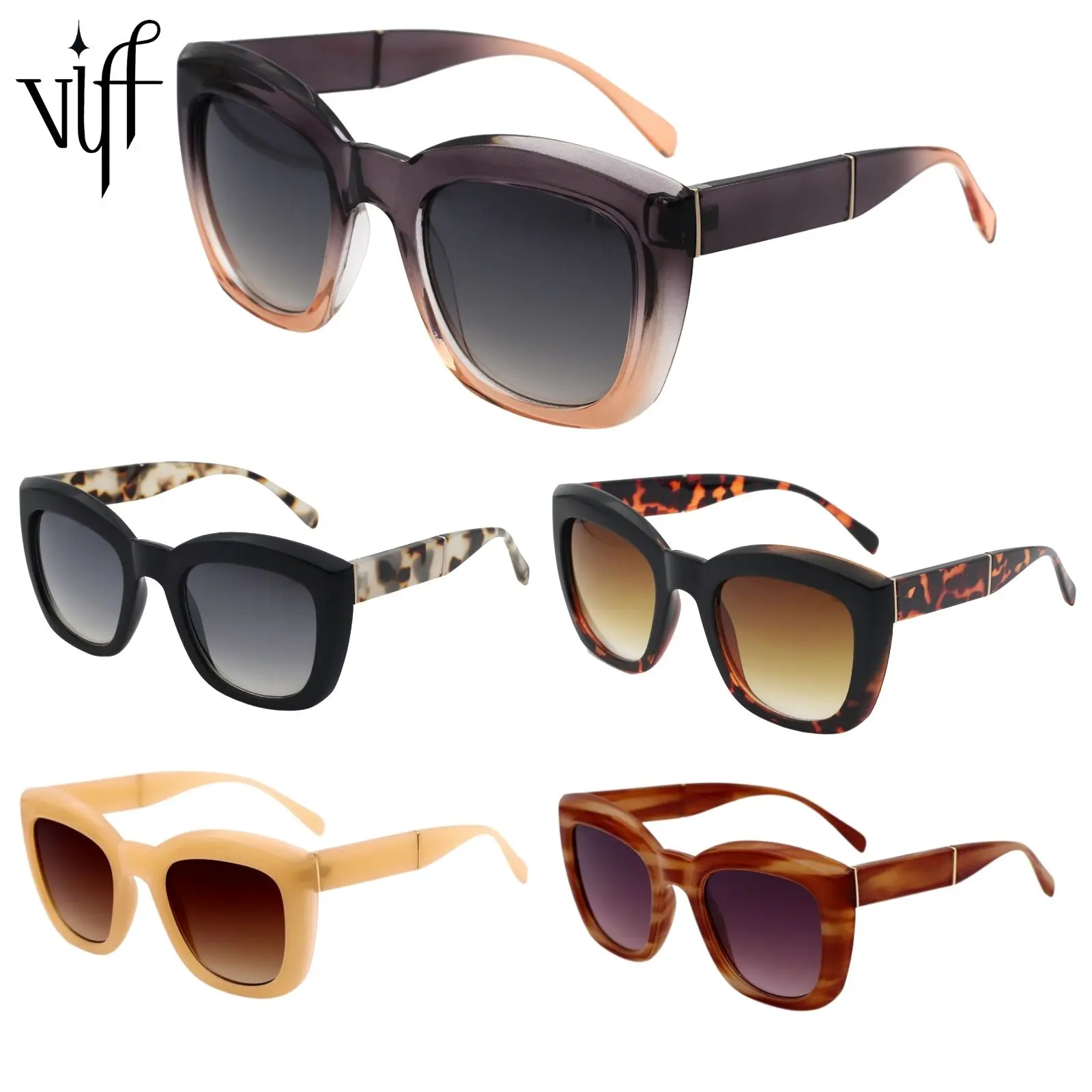 

VIFF HP21022 Wholesale trendy luxury square custom vintage oversized fashion mens shades sun glasses 2021 women sunglasses
