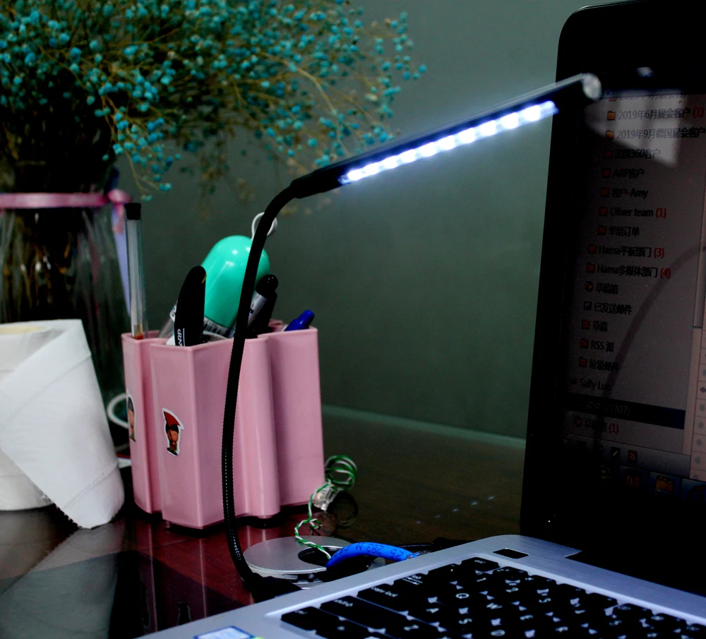 
10 LED USB light for desk computer laptop with cheap price mini order black color mini usb light 