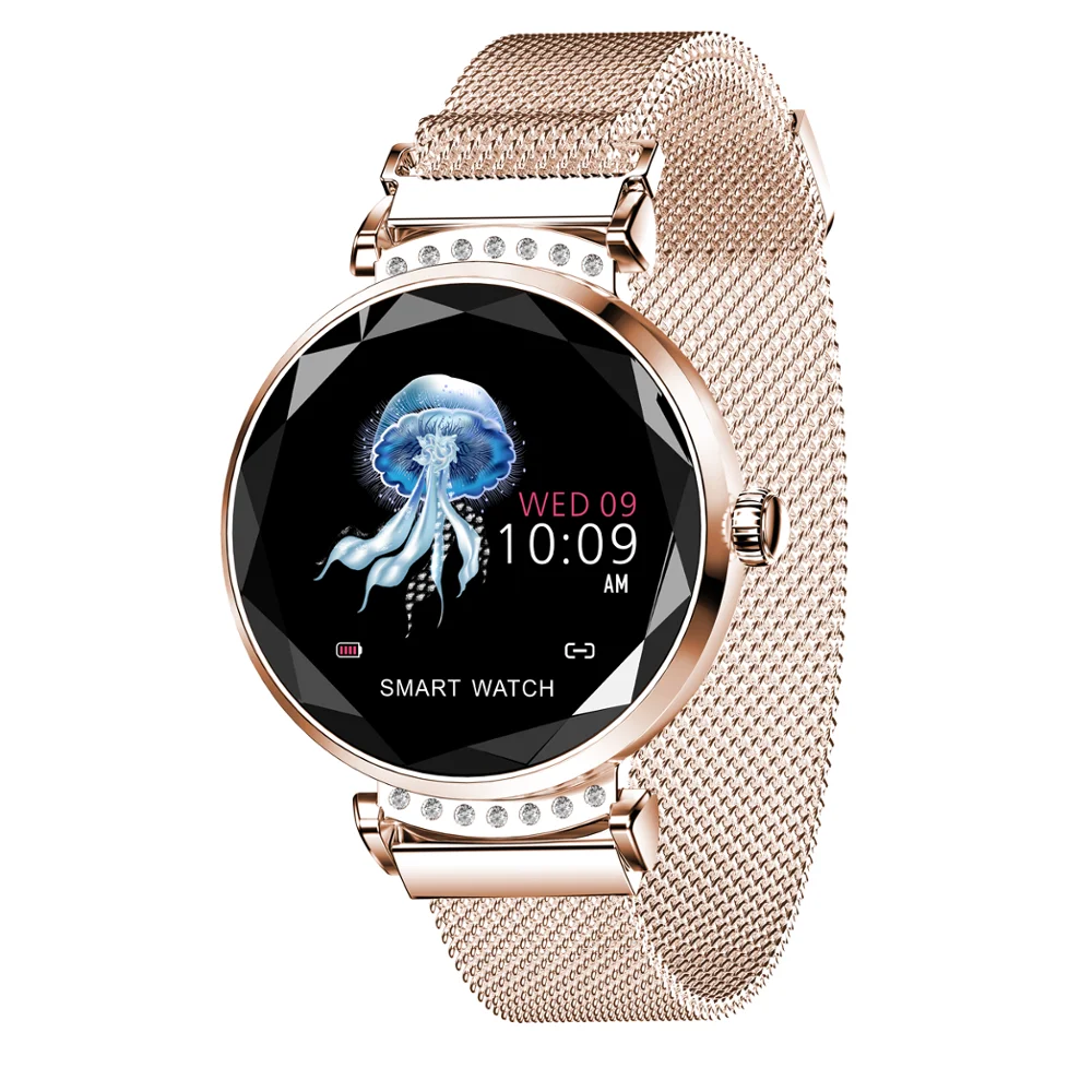 

Flower Shape Touch Screen Metal Band Smart Watches Automatic Predict Women Ovulation Track Heart Rate Monitor Sports Smart Watch