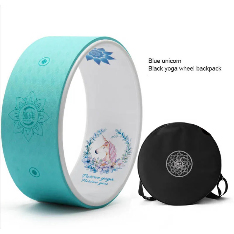 

TPE Back Bend Artifact Dharma Pilates Circle Auxiliary Yoga Wheel Bag, Pink, blue, black