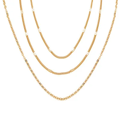 

stainless steel gold plated custome 24k gold 316l stainless steel chain necklaces, Picture