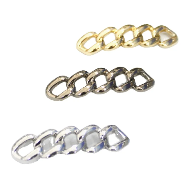 

2020 New Style Decorative Curb Link Lace Lock Metal Chain Shoe Charm 42x11mm