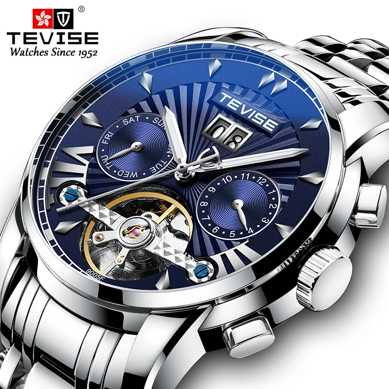 

TEVISE 9005F mechanical watch automatic tourbillon calendar luxury brand custom private logo, Any color are available