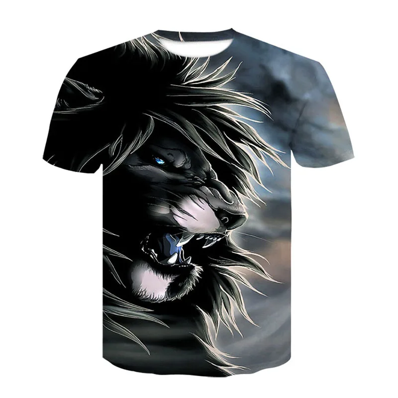 

Men 3D tshirt Fashion Animal Series Lion 3D Print Men T-shirt Hip Hop Male Tees T-shirts With Logo