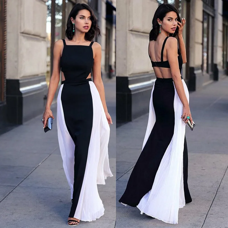 

Elegant White Black Contrast V Neck Fringe Trim Dolman Sleeve Kimono Dress Sexy Long Kaftan Dress