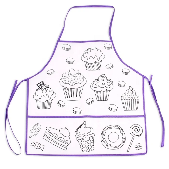 
Children coloring painting non woven apron for DIY 