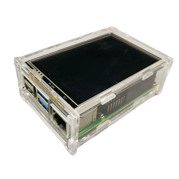 

In Stock !!!! Raspberry Pi 4 three side acrylic Case Box (can assemble 3.5 inch screen ) for Raspberry Pi 4 case, Black transparent