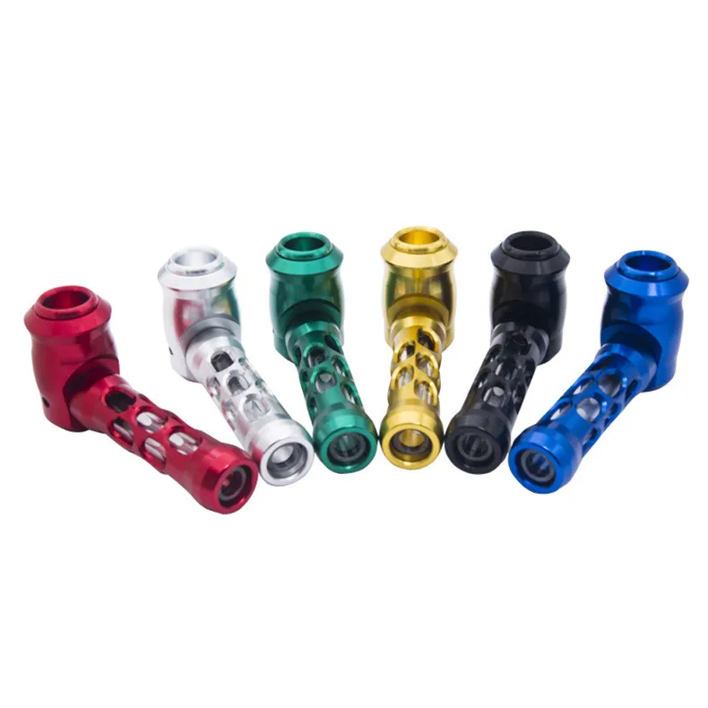 

New Arrival Glass Tobacco Pipe Wholesale Mini Creative Mix Color Aluminum alloy Smoking Pipe Tobacco Pipe