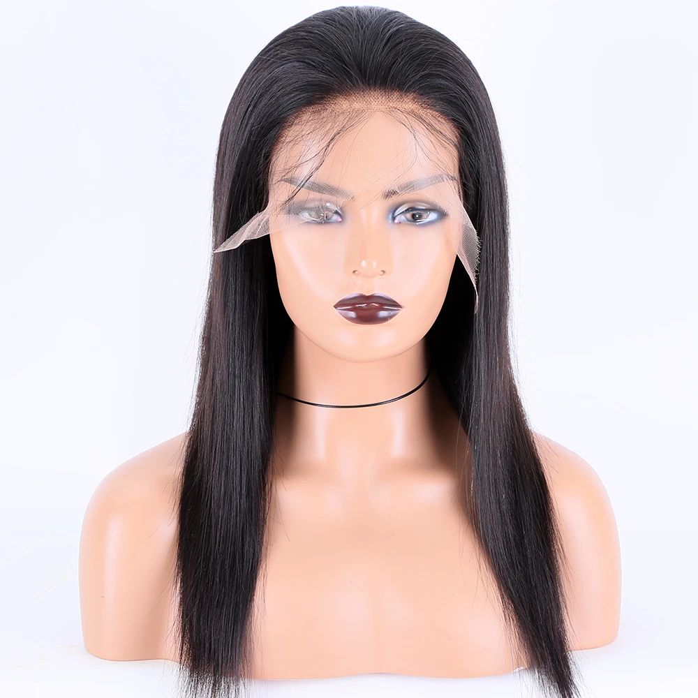 

Premier Pre Plucked Hairline Brazilian Virgin Human Hair Natural Straight Super Thin Transparent 13X6 HD Lace Front Wig