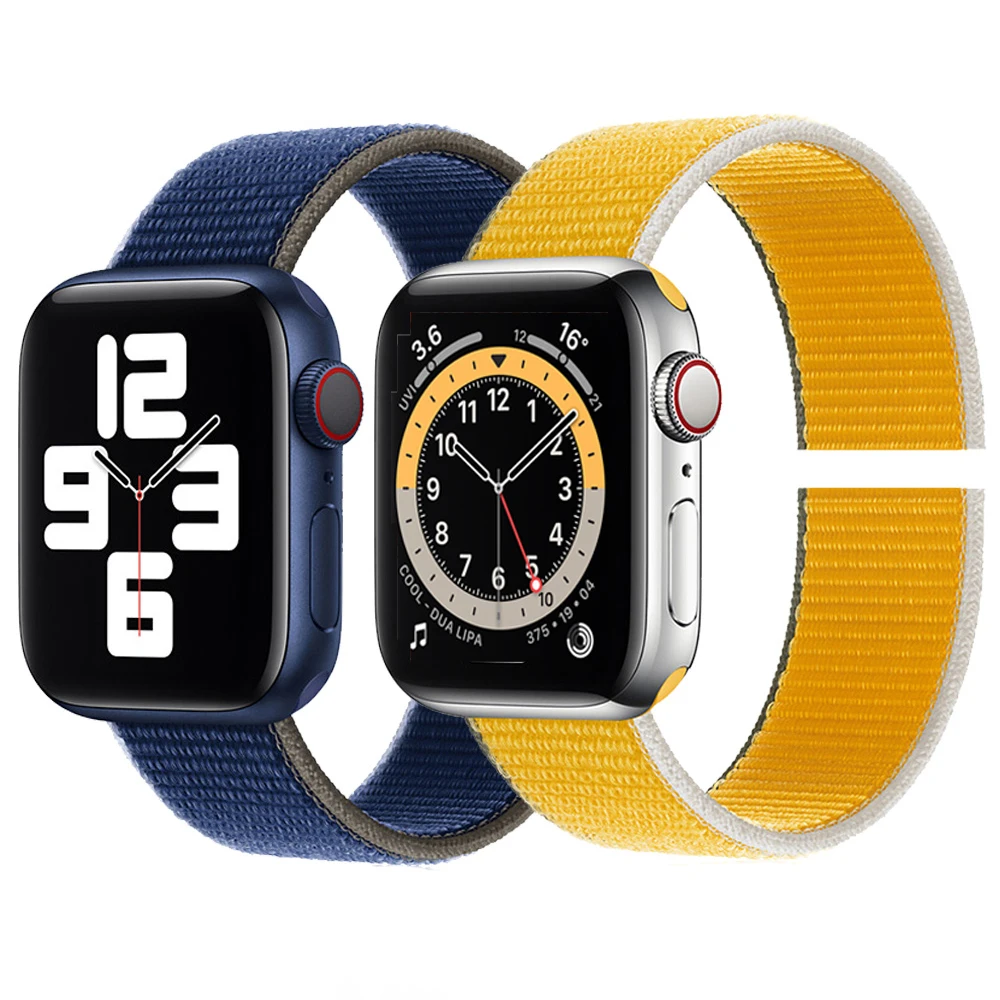 

Loop woven Nylon band strap for apple watch band 42mm 38mm sport fabric nylon bracelet 44mm 40mm iwatch 6/5/4/3/2 watchband, 50 colors