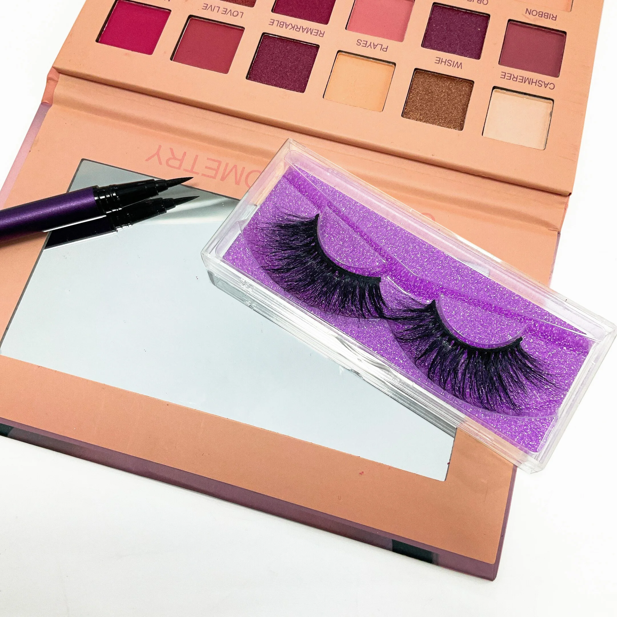 

Lash Supplies wispy mink eyelashes Vegan 3d Mink Lashes Wholesale 25mm 3d fluffy 100% mink eyelash, Black