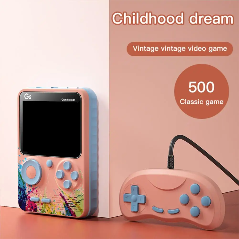 

Two player Coolbaby G5 Mini TV Portable Classic Handheld Retro Video Game Console Built-in 500 Game 3.0Inch Players Screen, Multi color