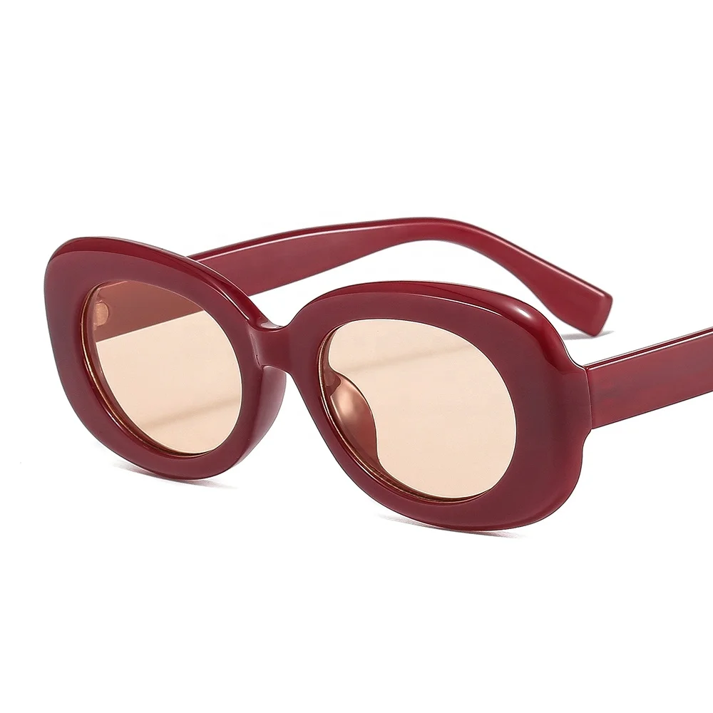 

M304 New Fashion Cheap Oval Glasses Women Tinted Colorful Female Male Sun Shades 2021 Plastic Sunglasses