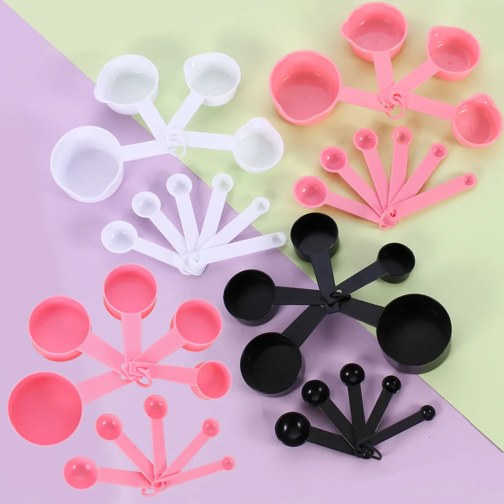 

Various color plastic measuring scoop 10 pieces cooking kitchen high quality cup spoons set, Customized