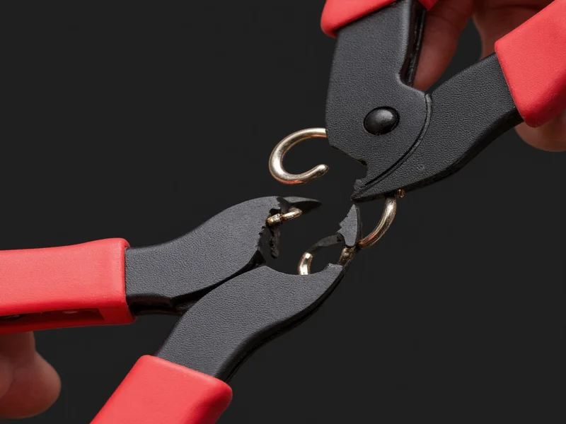 Opening a jump ring correctly with two pliers to avoid deformation