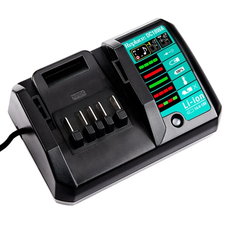 

DC18WA Makita Charger Replacement Makita 14.4V-18V Lithium ion Battery Power Tools Battery Charger BL1415 BL1813 BL1815G BL1850G, Black