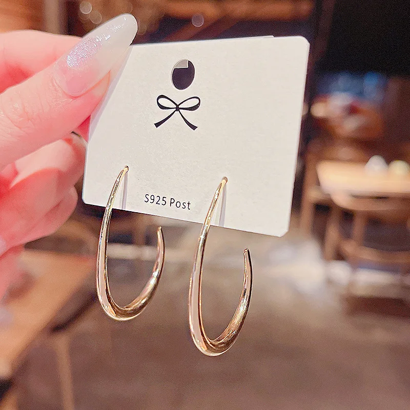 

HPXmas Fancy Real Gold Plated Water Drop Hoop Earrings Delicate S925 Sterling Silver Water Drop Hook Earrings for Women Jewelry