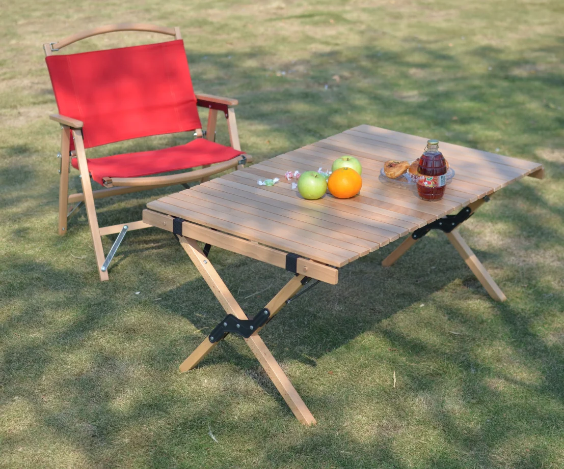 Portable Furniture Garden Dining Camping Foldable Roll Up Wooden Tables
