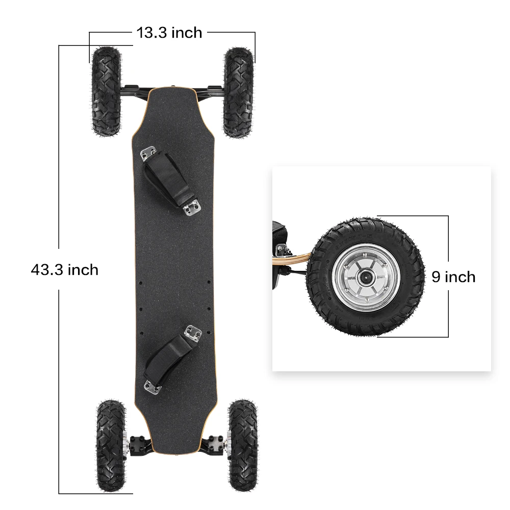 

Dual Motor Electric Skateboard All Kinds Of Skateboard Brushless Motor Quick Charge E Mountainboard with Belt Motor, Customized color
