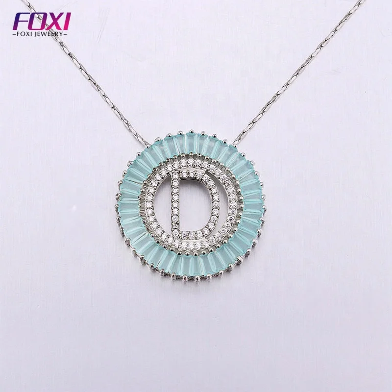 

foxi jewelry wholesale letter r pendant zircon initial letter alphabet pendant necklace, Picture