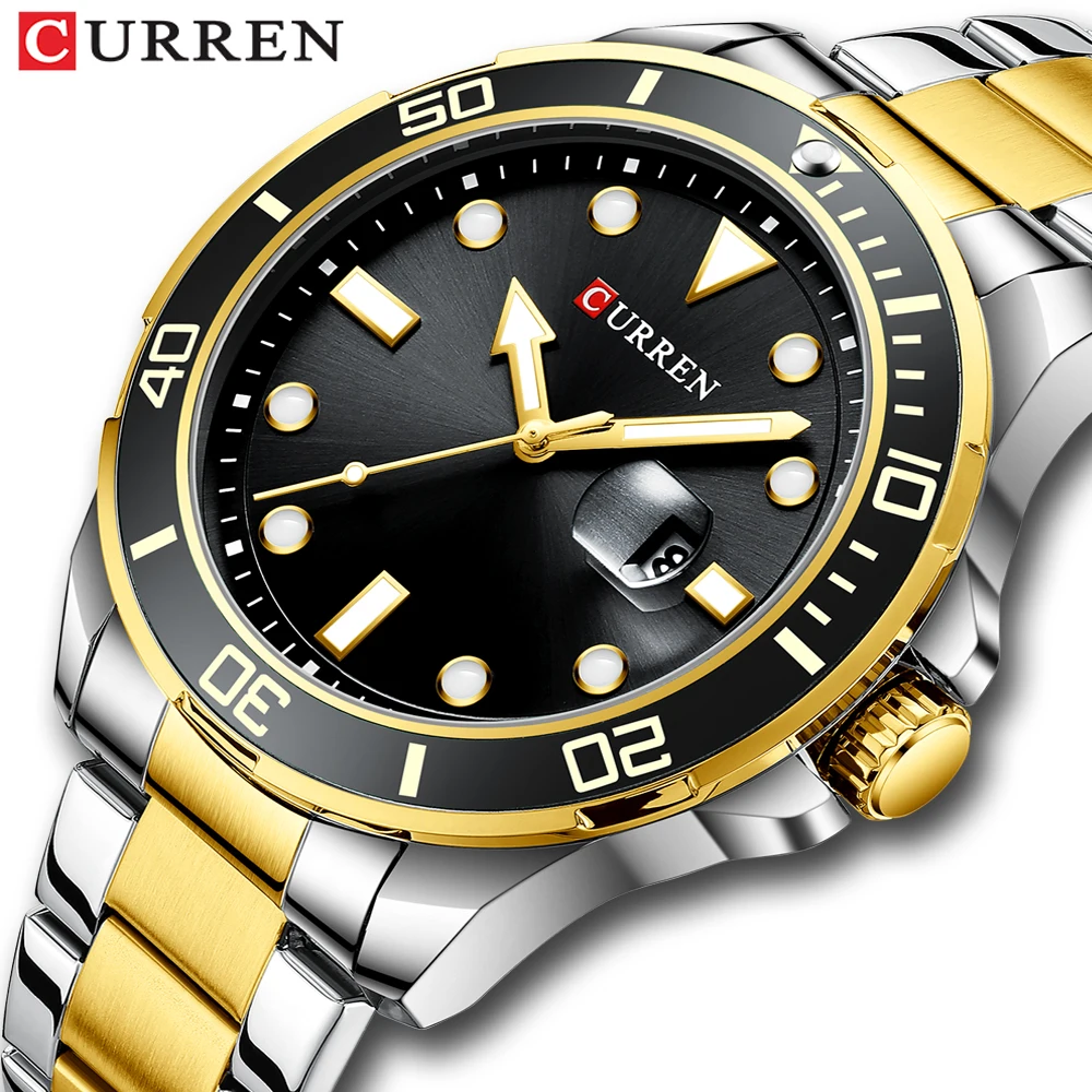 

New CURREN 8388 Fashion Watch Business Mens Casual Wristwatches Clock Watch Quartz Stainless Steel Watches Men Wrist, 5-colors