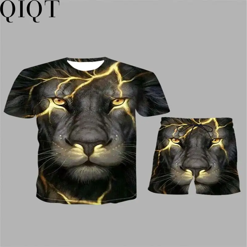 

Hot Sale Men Casual O Neck Animal Print Multicolor Two Piece Shorts Set Mens Clothing Summer Shorts Set Sweatshirt Wholesale, Yellow