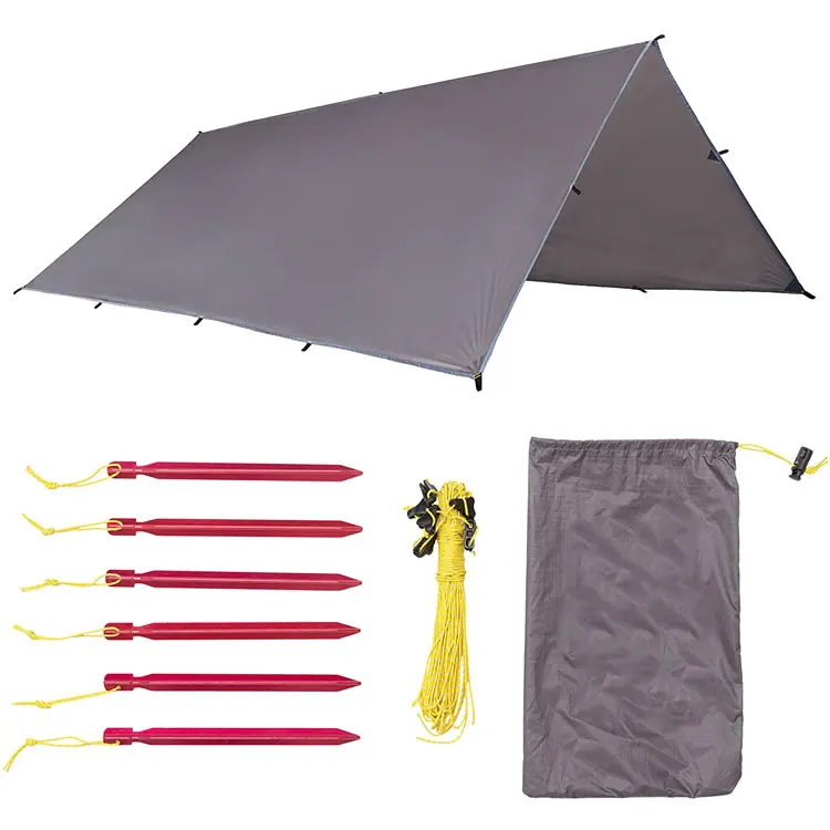 

Waterproof rain shelter durable ripstop tarp 3x3 camping, hiking sun shelter hammock tent camping canopy, Dark grey
