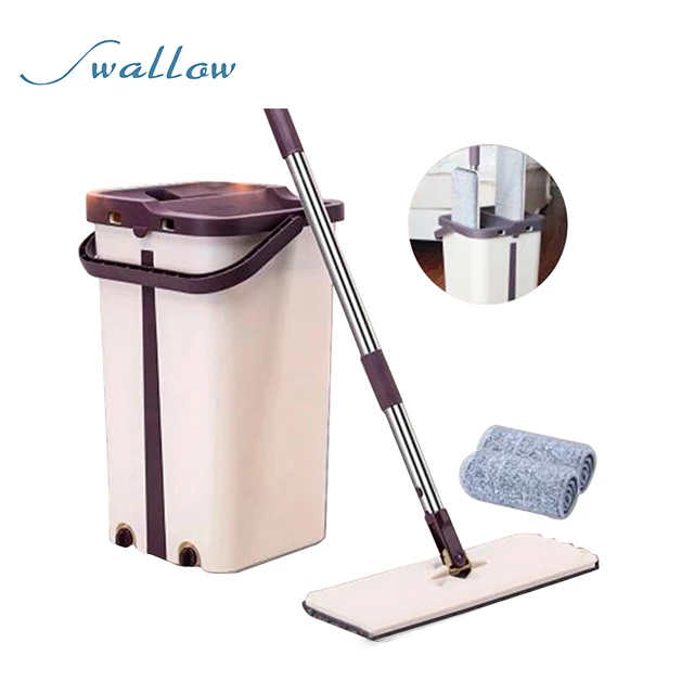 

Floor Cleaning Dry Automatic Mop Bucket, Flat Magic Mop With Bucket