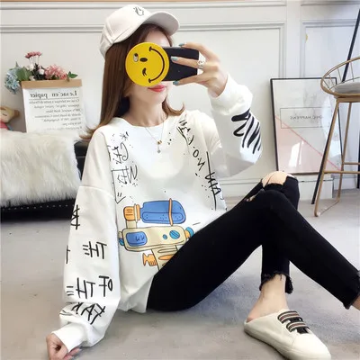 

T-shirt women's thin section graffiti ins girlfriend dress harajuku streetwear sweatshirt women