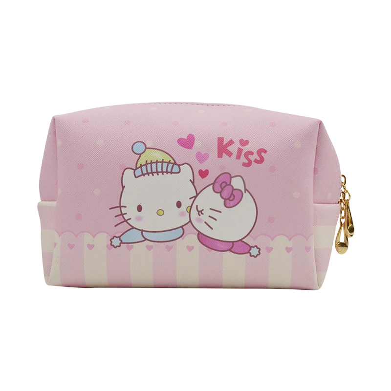 

Wholesale New Design Hello Kitty Makeup Bag Cartoon Cosmetic Bags PU Makeup Clutch Organizer Women Toiletry Bag, Customized color