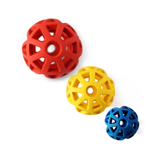 

Pet toys chew teeth balls playing non-toxic toy dog rubber hole ball natural pet treat toys