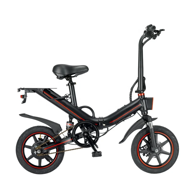 

China 400W Powerful high quality E Bike 14 inch bicycle electric bike mini ebike, Black/white