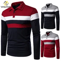 

ODM OEM Vertical Striped Shirts Design Casual Fine Long Sleeve Polo Shirt