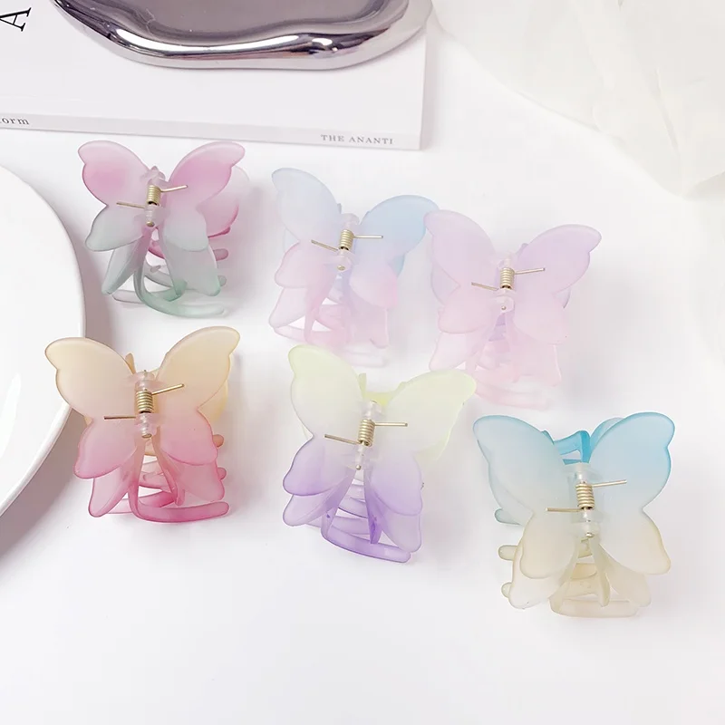 

Best-selling Fairy Butterfly Clip Frosted Hair Clip Simple Temperament Back of the Head High Ponytail hair clips for girls