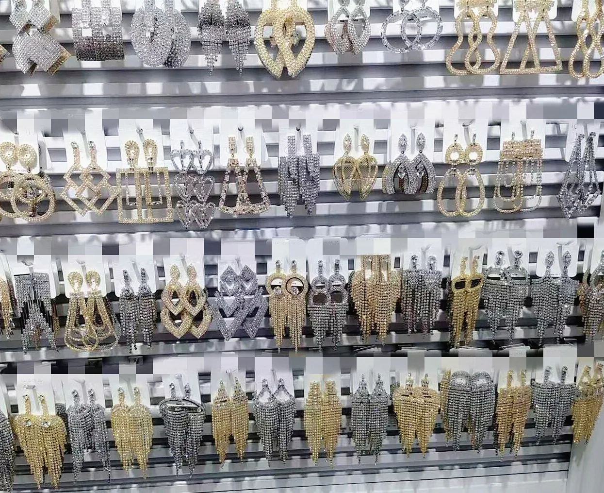 

PUSHI korean beed long tassel luxury cubic zircon earrings big bow earrings rhinestone mixed lot earrings wholesale