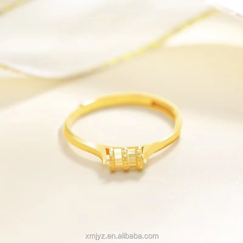 

Brass Gold-Plated Open Small Waist Ring Vietnam Placer Gold Adjustable Ring Simple Temperament Factory Direct Supply