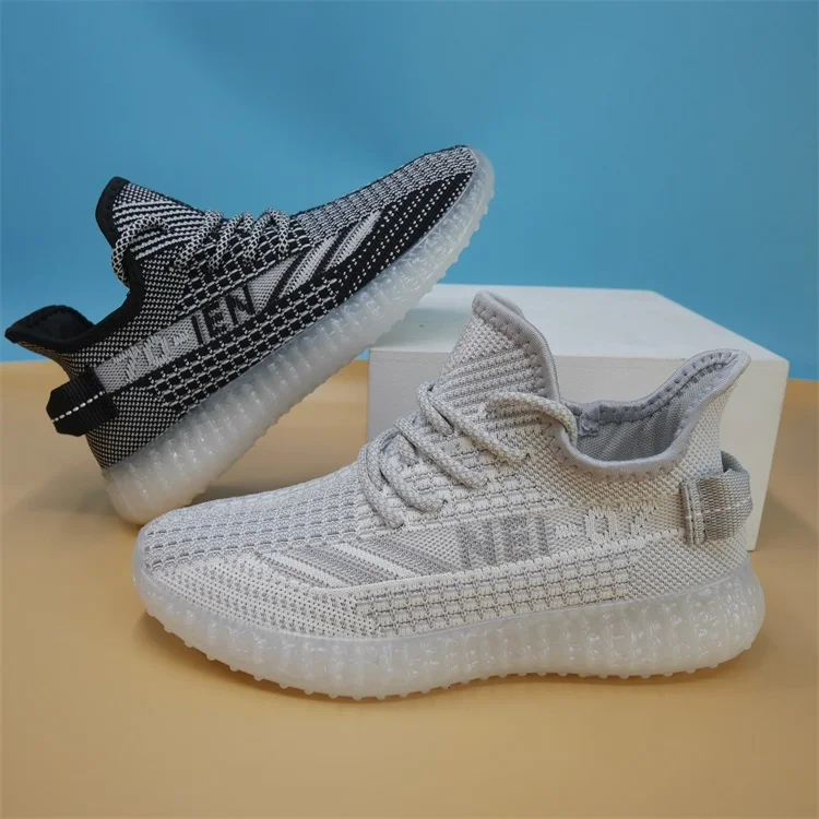 

8812 wholesale sneaker spring summer for girls ladies knitting fly knit shoes