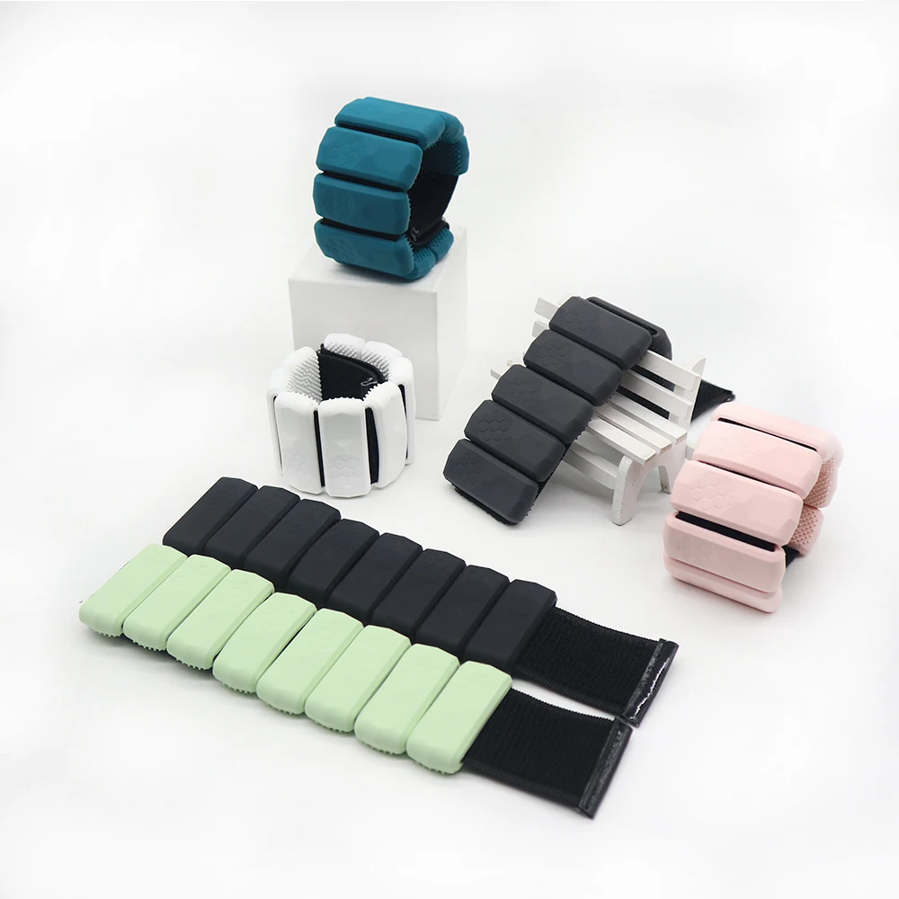 

Fitness Wearable Ankle Wrist Weights Adjustable Selectable Weight Silicone Strength Training Wrist Bands, Customized color