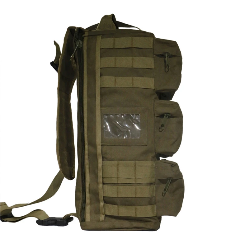 

Delivery from USA 600D PVC Green Waterproof Carry On Molle Tote Dual Zipper Tactical Shoulder Bag military