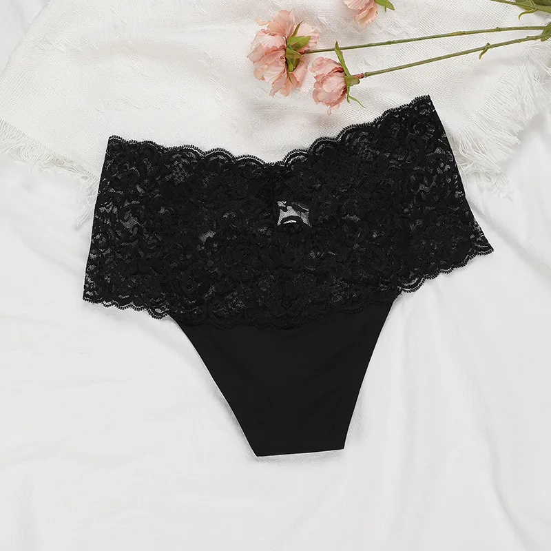 

High Waisted Lingerie Underwear Briefs Floral Lace Breathable UnderpaPhysical Brazilian Panties Women Menstrual Pants For Teens, Picture shows