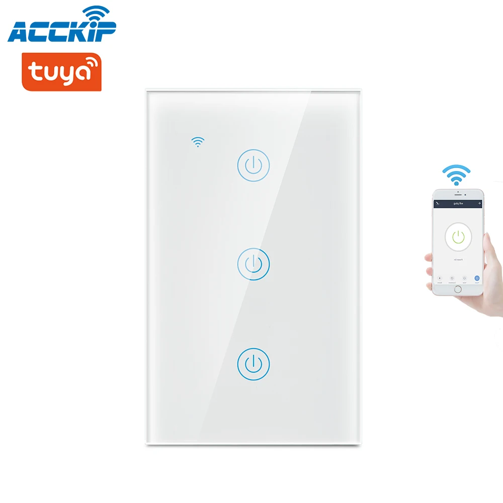 ANPU Tuya Smart Wifi Switch Alexa And Google Assistant Wifi Light Switch with CE ROHS Home Automation System Switch
