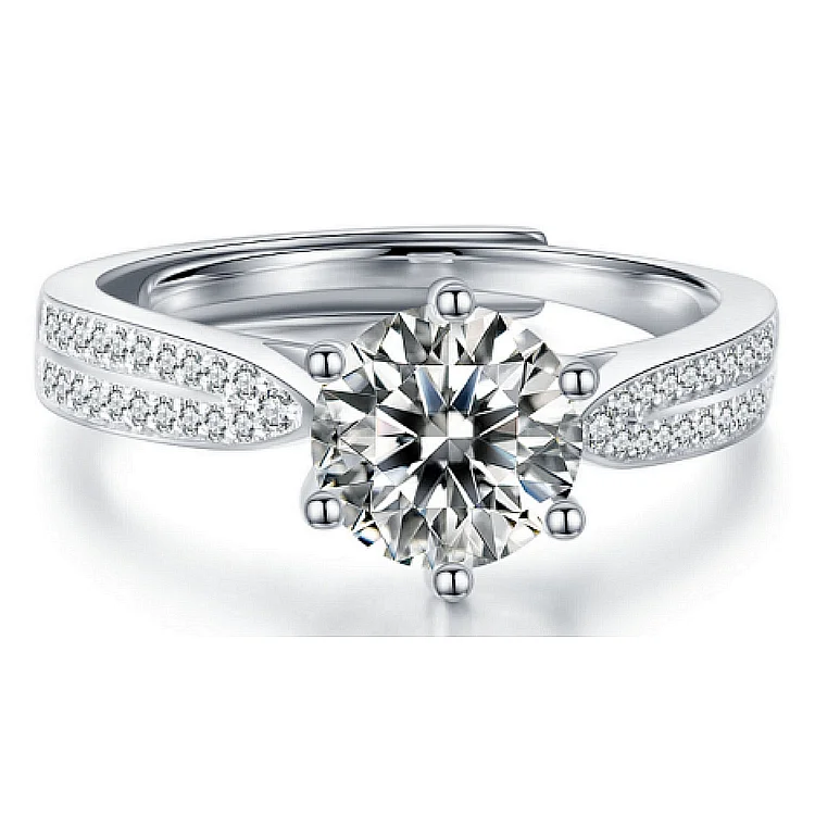 

Wholesale moissanite jewelry 1ct 925 Sterling Silver ring wedding engagement moissanite diamond ring