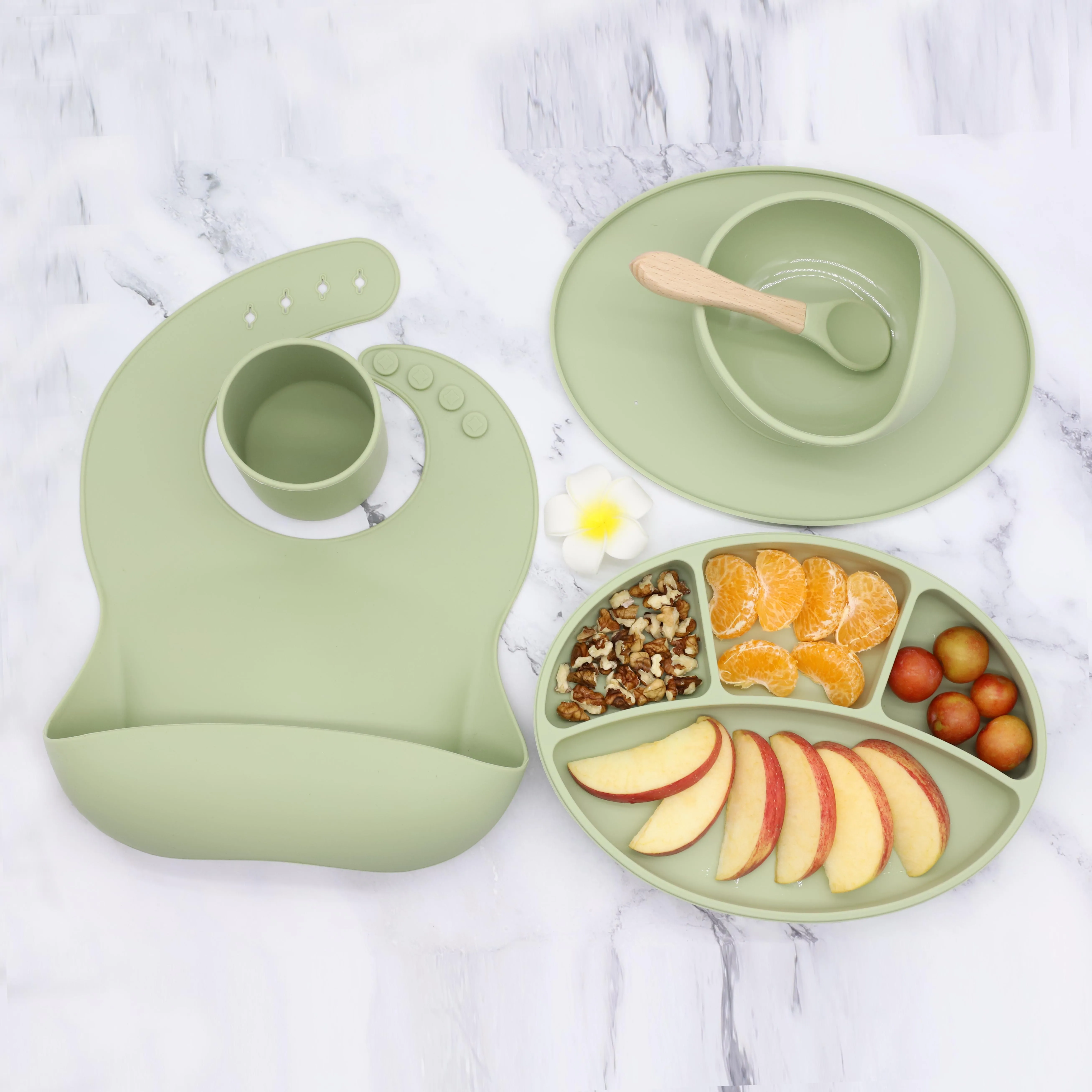 

Eco friendly baby products Sample Safety BPA Free Silicone Baby Feeding Plate and Tableware